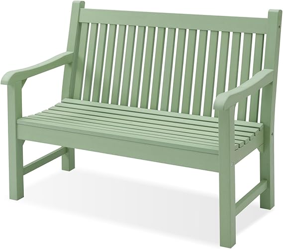 2-Person Outdoor Patio Bench, 700 lbs Capacity, Weatherproof Poly Lumber