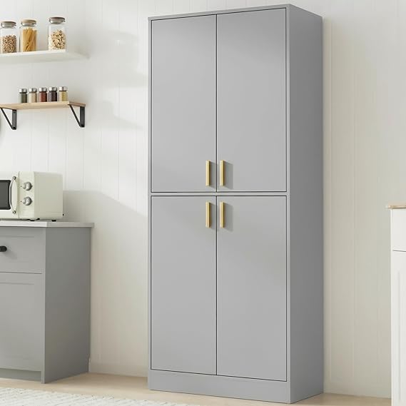 Tall Storage Cabinet with Doors and Shelves