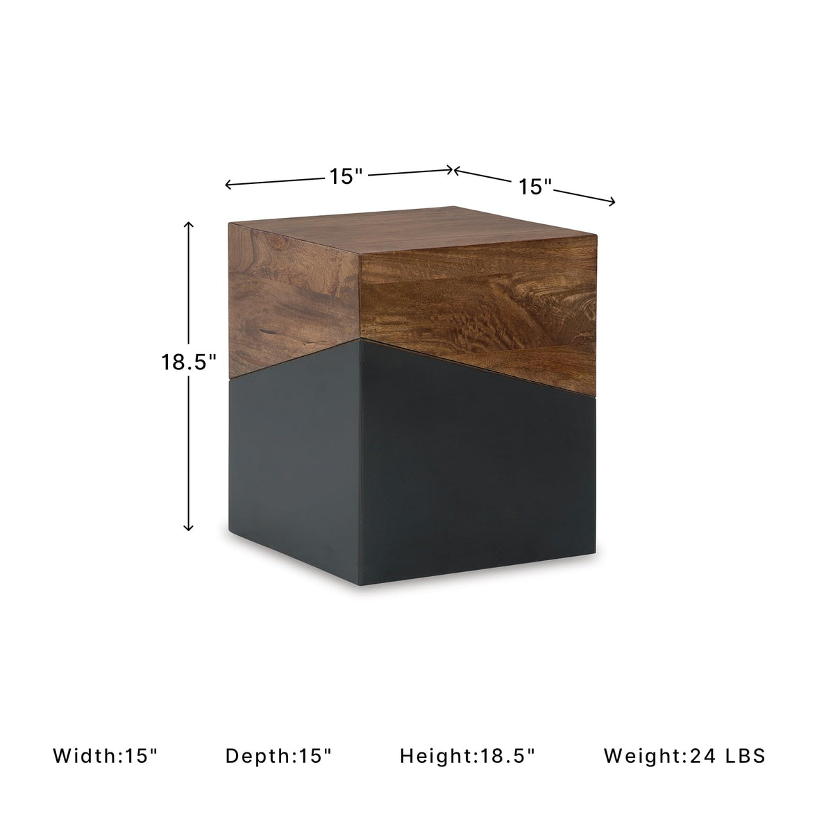 Signature Design by Ashley Accent End Table, Trailbend, Brown/Gunmetal