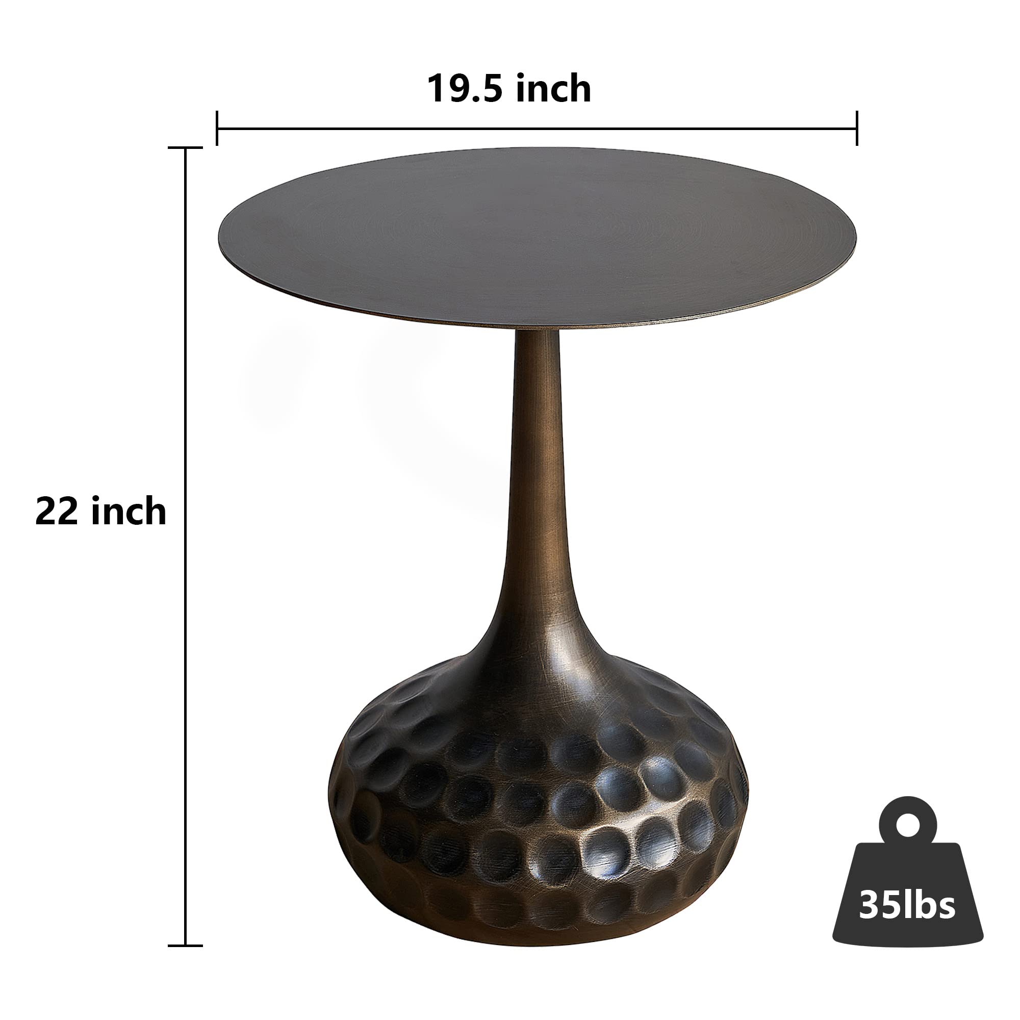 Round Iron Pedestal Accent Table
