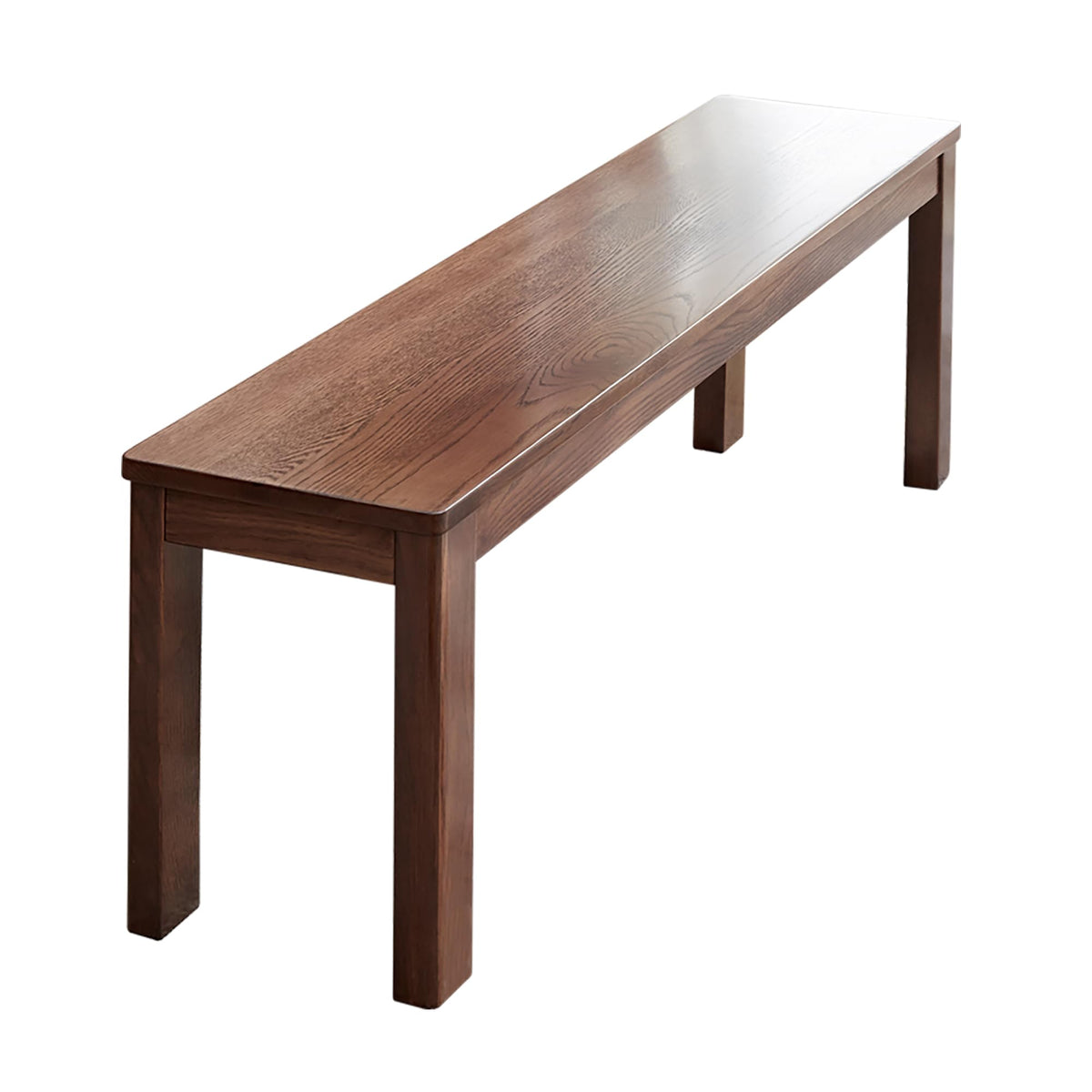 47.2" Solid Oak Wood Dining Bench, Walnut