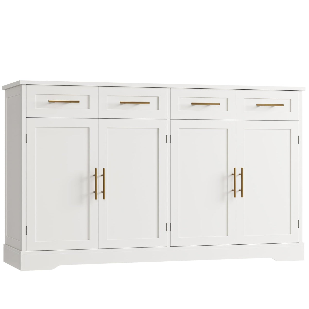 HOSTACK 60" W Sideboard Buffet Cabinet with Storage, Kitchen Cabinet, White