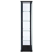 4-Shelf Glass Curio Cabinet with Wood Top, 2 Doors & Chrome Hardware – 64"