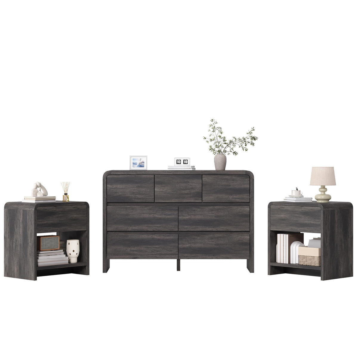 3-Piece Bedroom Set with 7-Drawer Dresser