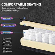 Gaming Chairs for Adults Tall and Kids，Lumbar Support,LED Lights，High Back Reclining Computer Chair with Headrest (Black+Blue)