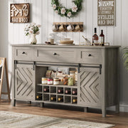 Farmhouse Buffet Cabinet with Sliding Barn Door
