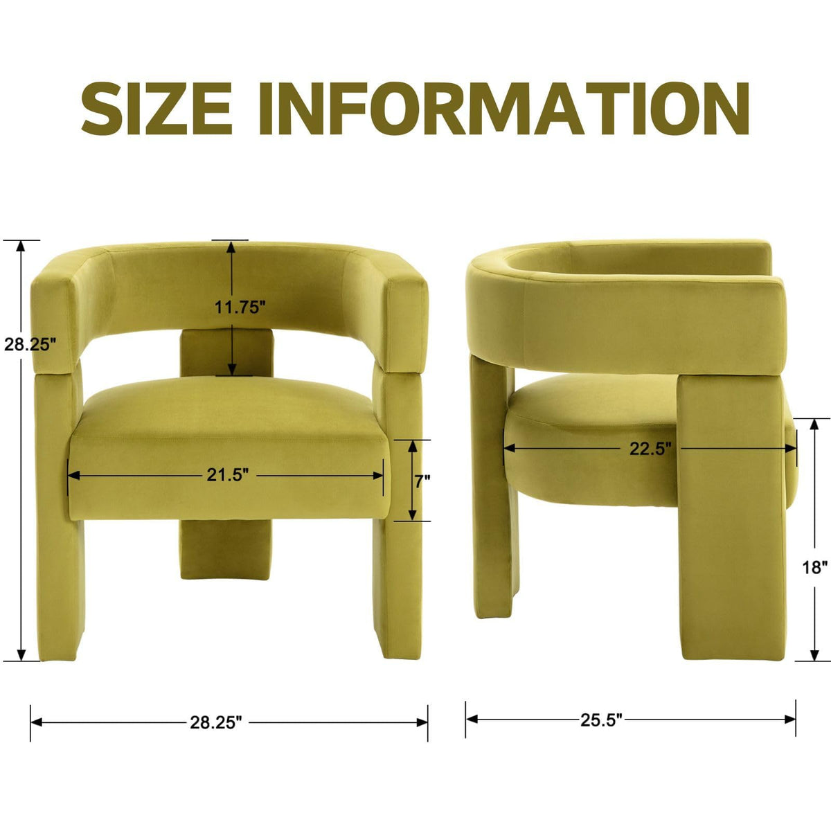 Olive Green Velvet Accent Chair