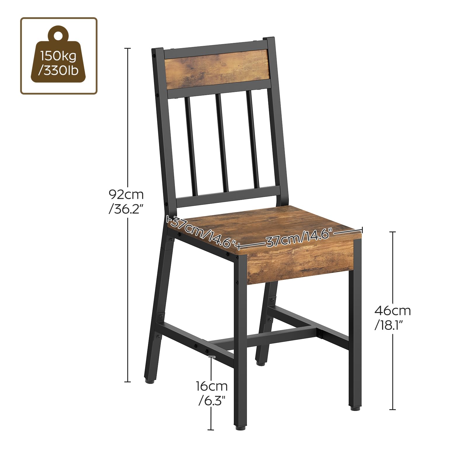 Industrial Dining Chairs Set of 4