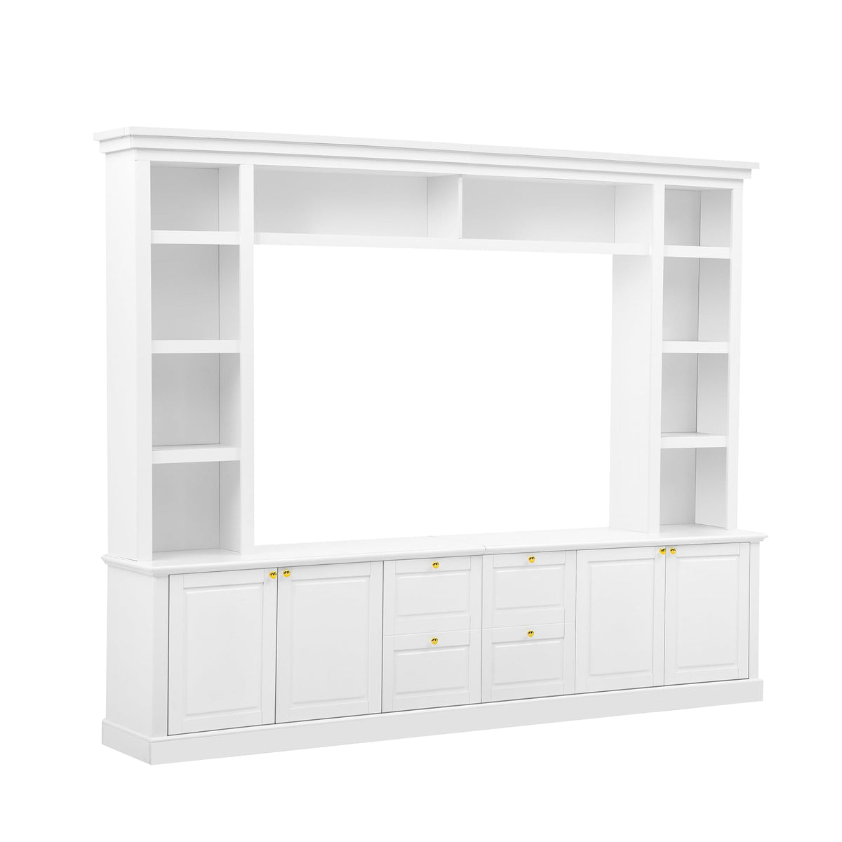 Marzzi 95" Wall Unit Entertainment Center for 65" TVs Large Media Console