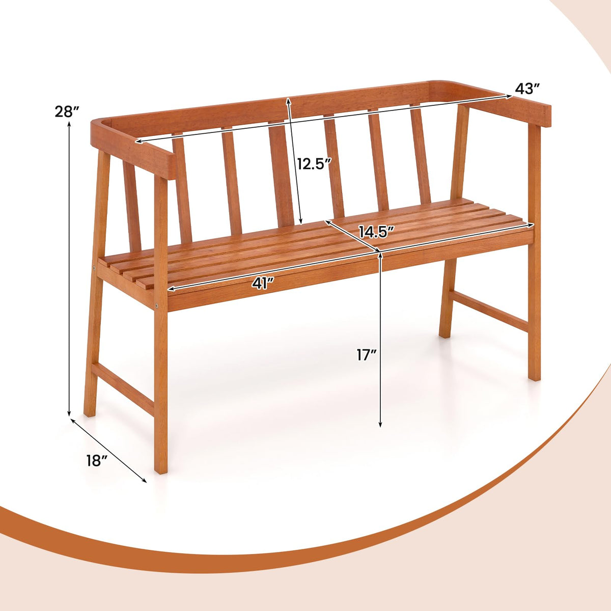 Eucalyptus Wood Outdoor Bench
