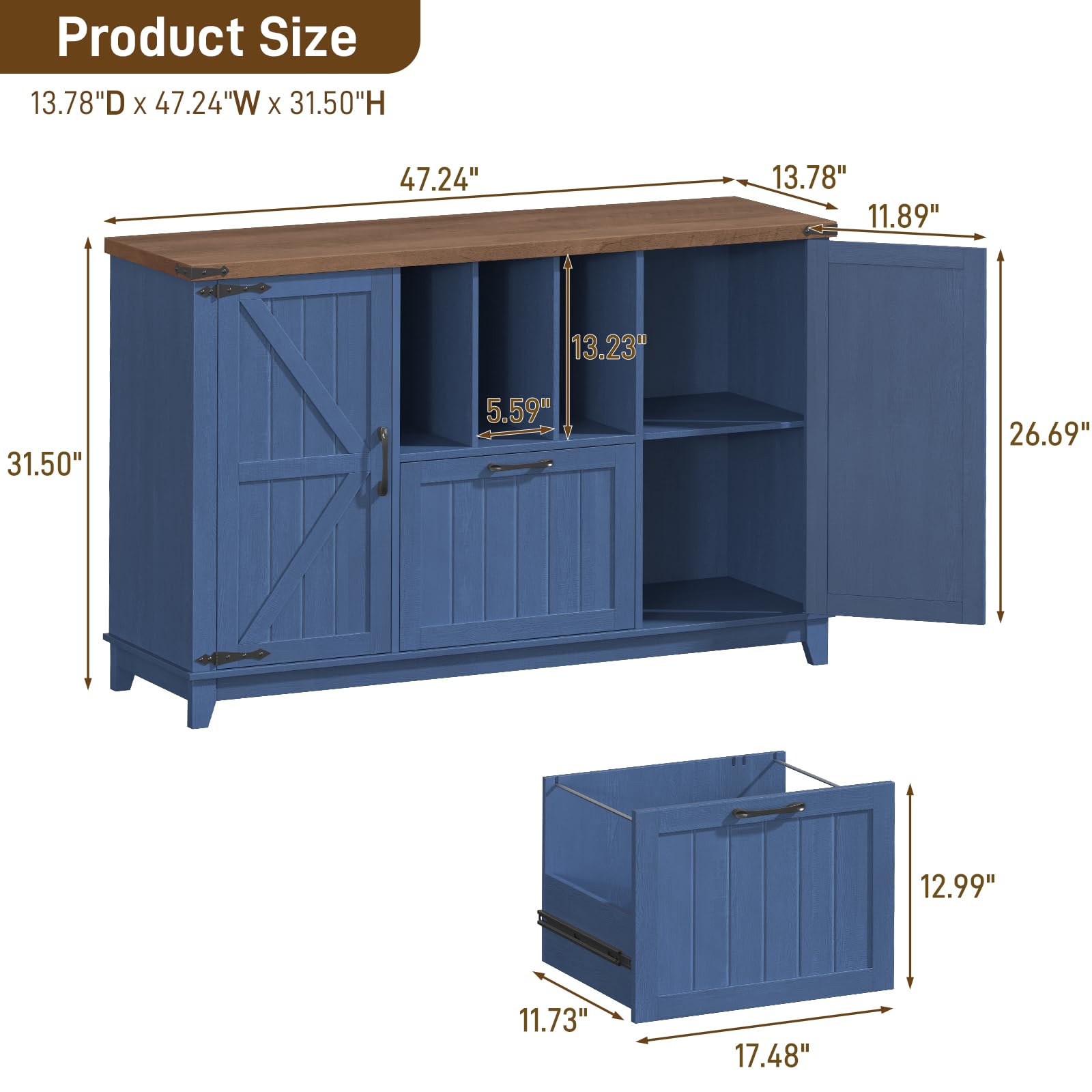 Lateral File Cabinet with Storage Shelves