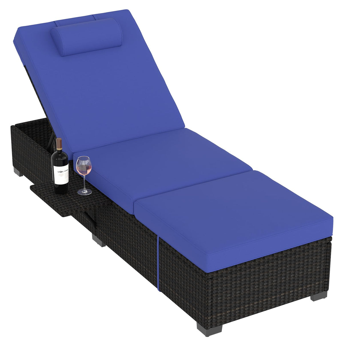 Wicker Patio Chaise Lounge Set of 2