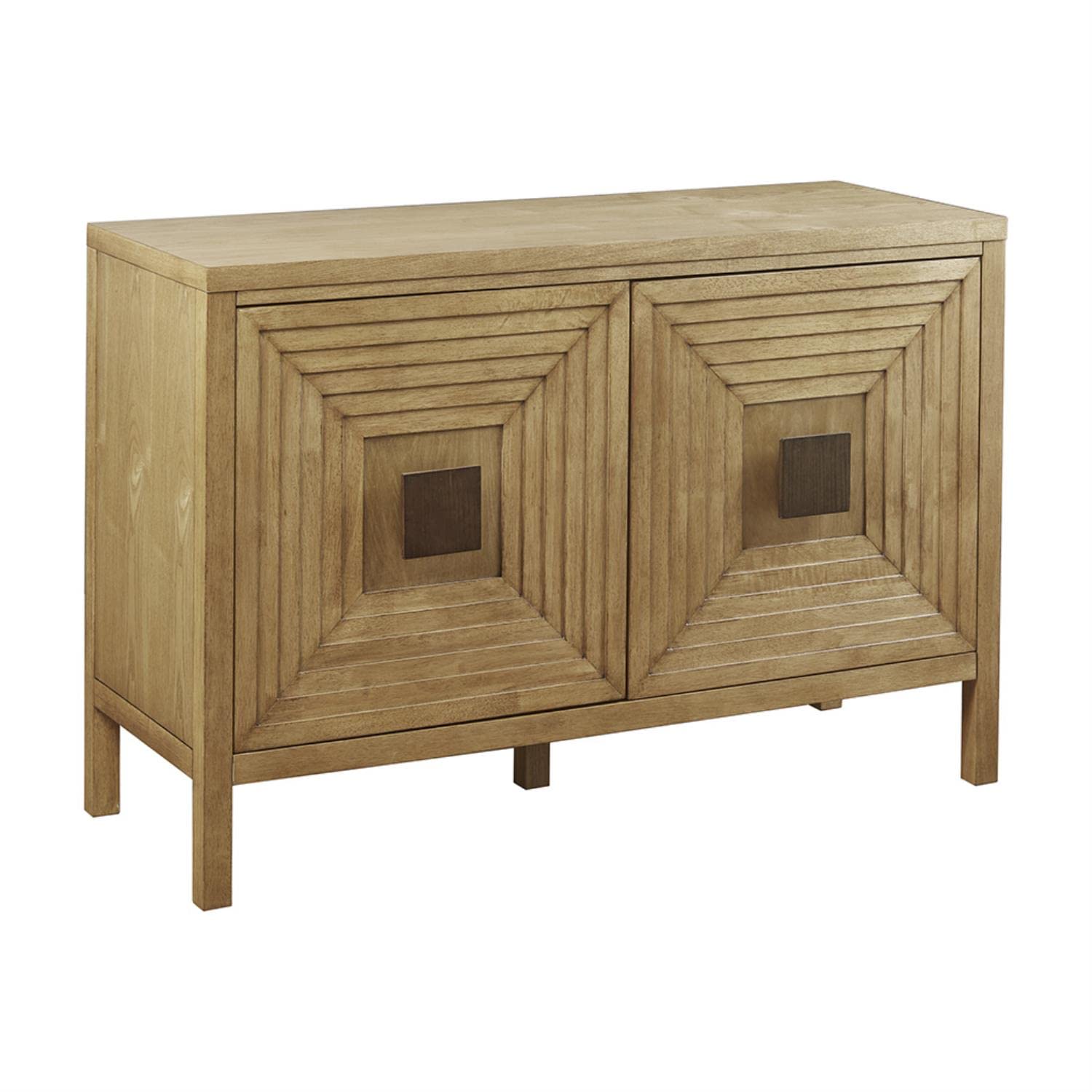 Geometric Accent Storage Cabinet with Adjustable Shelves