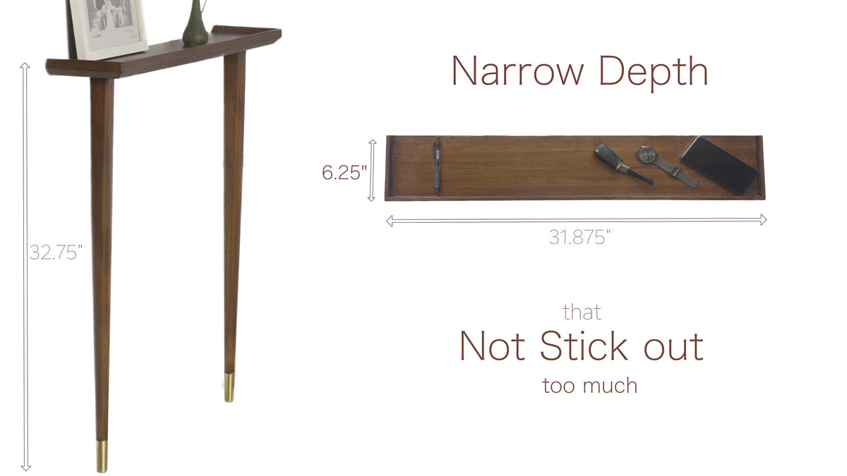 Walnut Floating Console Table