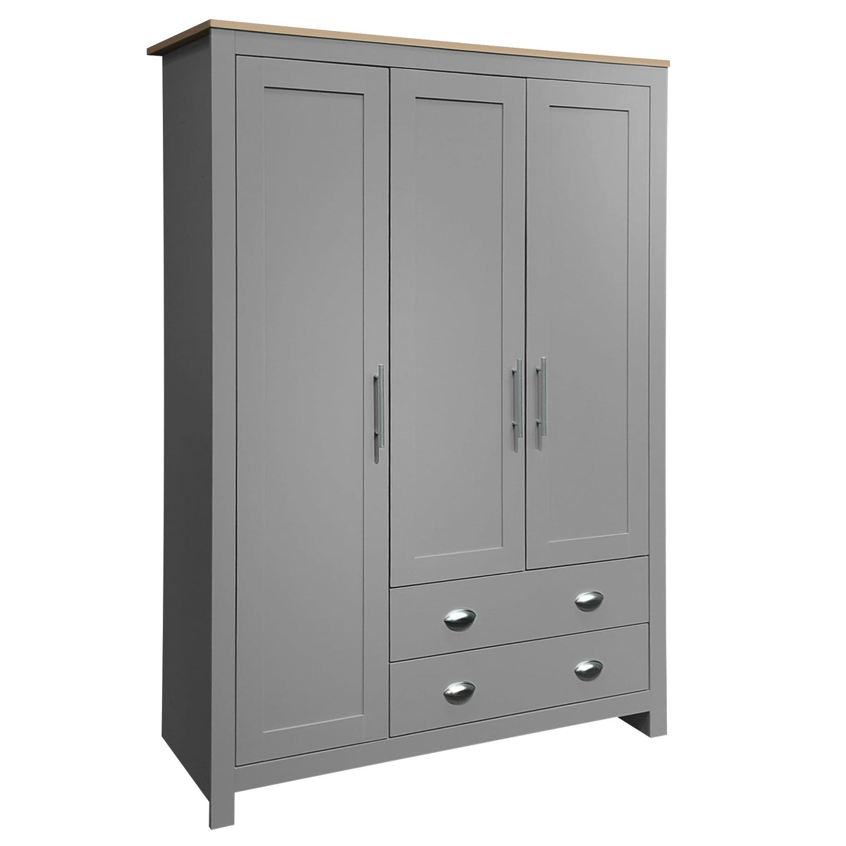 3-Door Wardrobe with Drawers