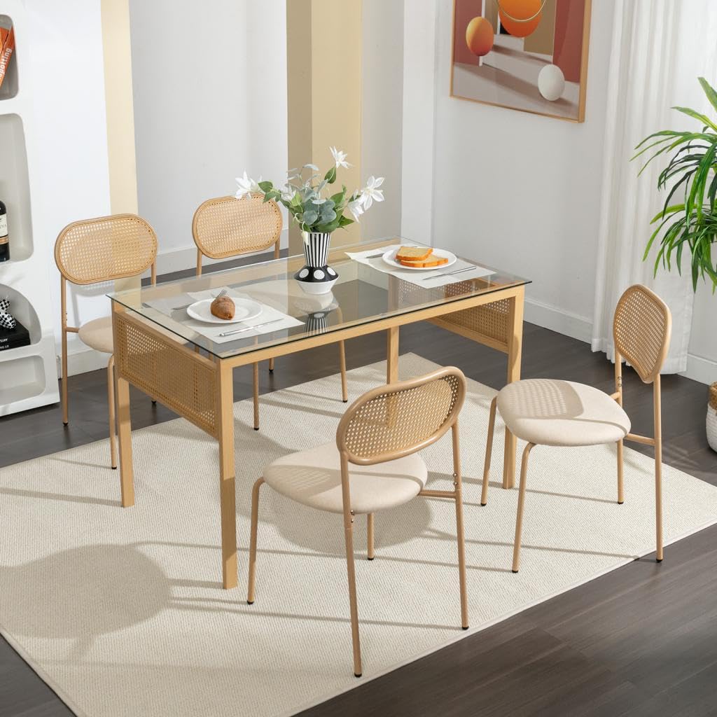 Rattan Dining Chairs, Set of 4