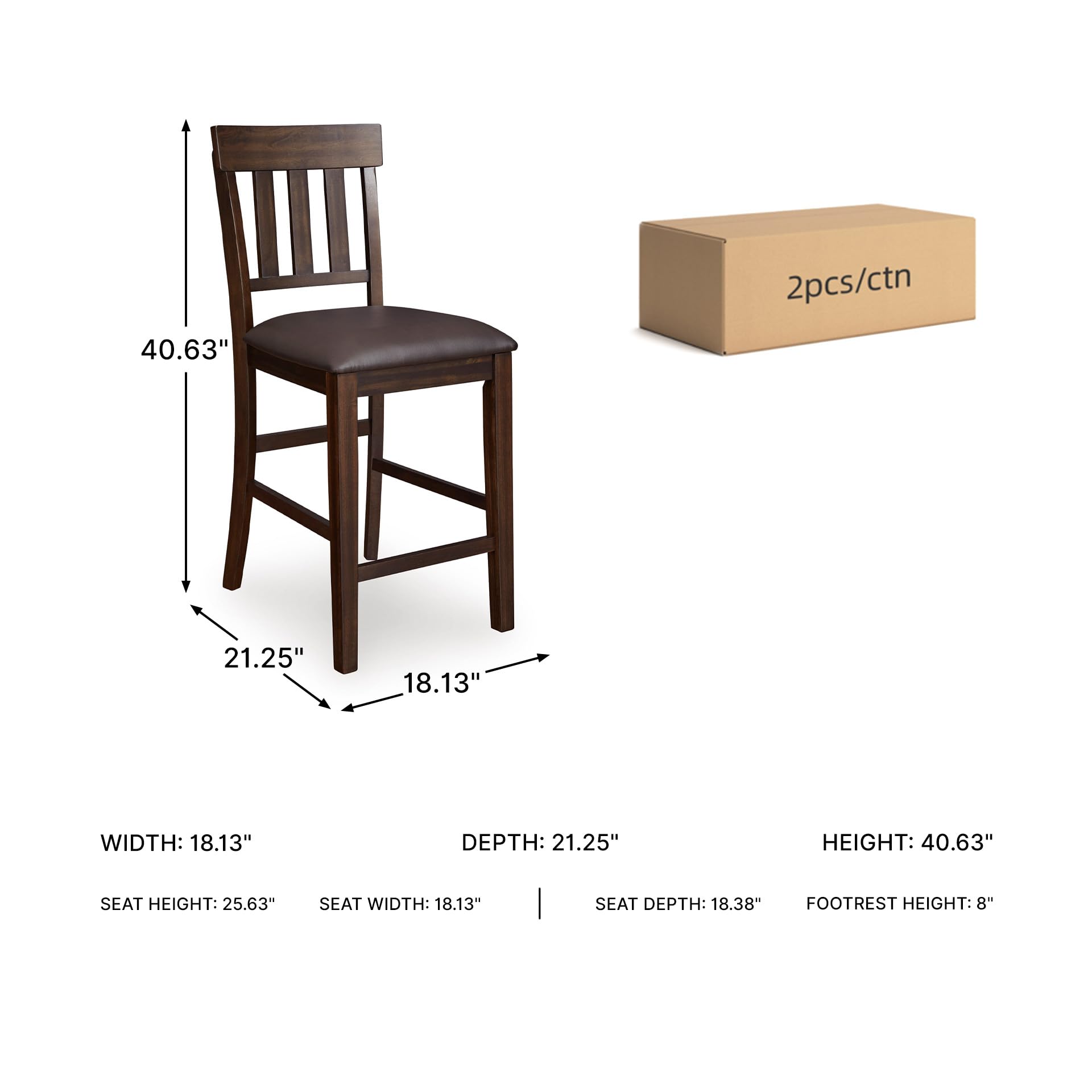 Upholstered Bar Stool Set of 2
