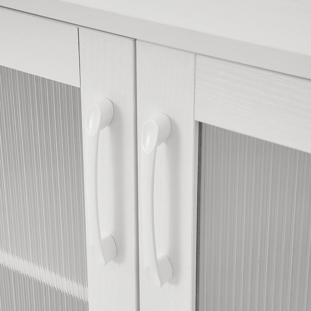 Panana TV Stand Television Stands Cabinet with 2 Doors 4 Open Cubby Storage Cabinets for Living Room Bedroom for TVs up to 70 Inches (White, 62.99 inch)
