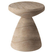 Round Fiberstone Side Table with Pedestal Base