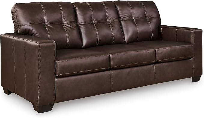Leather & Faux Leather Rectangular Ottoman with Faux Wood Legs