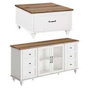 Farmhouse TV Stand & Coffee Table Set of 2