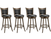 Swivel Bar Stools Set of 4 with Back & Footrest