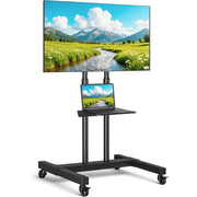 Rfiver Rolling TV Stand for 32-83 Inch TVs with 15-Level Height Adjustment