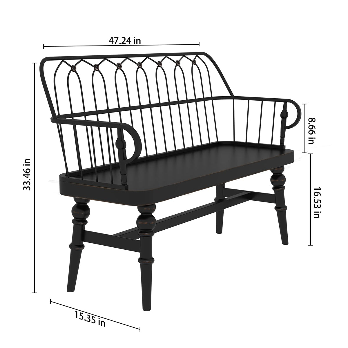Farmhouse Spindle Back Bench
