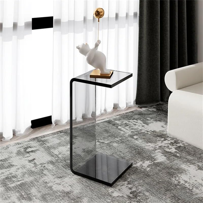 Smoke Gray Acrylic C-Shaped Side Table