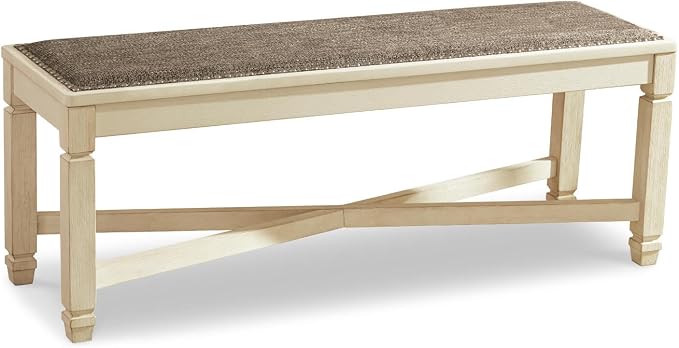 Rustic Upholstered Dining Bench
