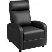 Rankok Recliner Chair Modern PU Leather Black Reclining Adjustable Recliner