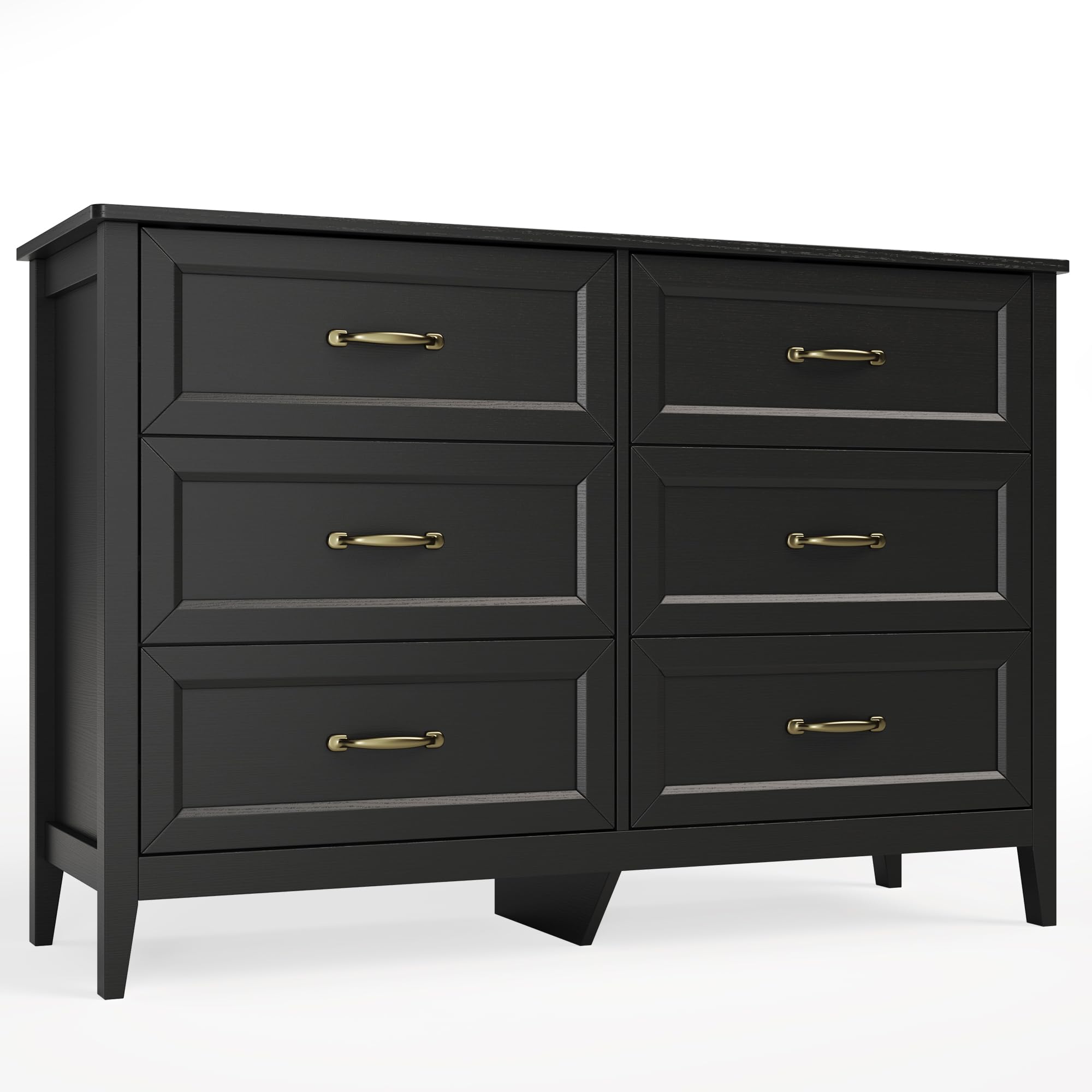 Gizoon 2-Piece Bedroom Furniture Set, 2-PC Dresser Set for Bedroom, Includes a 5 Drawer Dresser and a 6 Chest of Drawers, with Smooth Rail, Handles, Anti-Tipping, Large Storage Space, Black