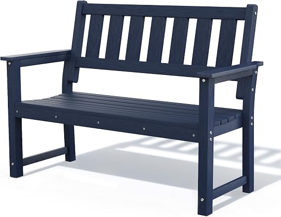 HDPE Outdoor Bench 2-Person with 800 lbs Capacity