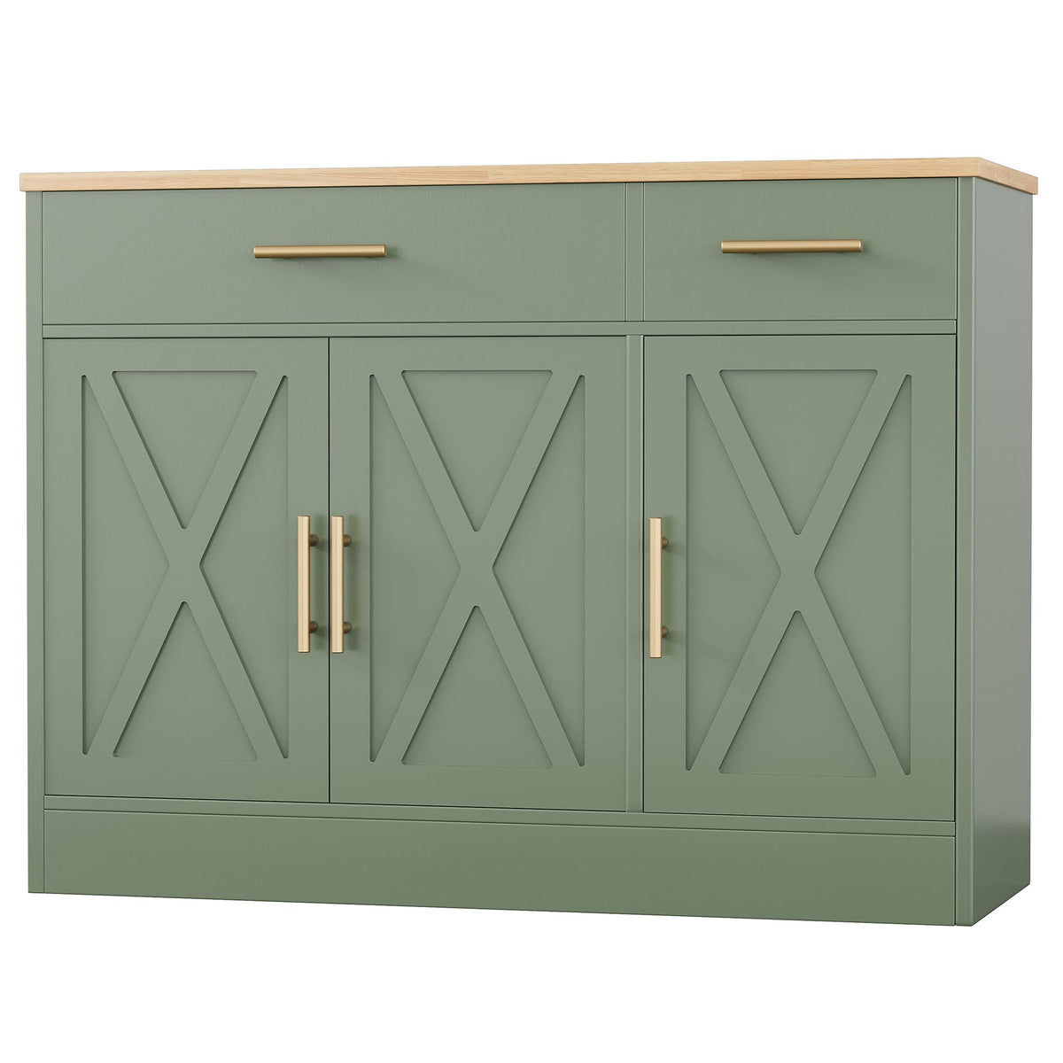 Shintenchi 42" Buffet Cabinet with Storage, Kitchen Barn Door Cabinet