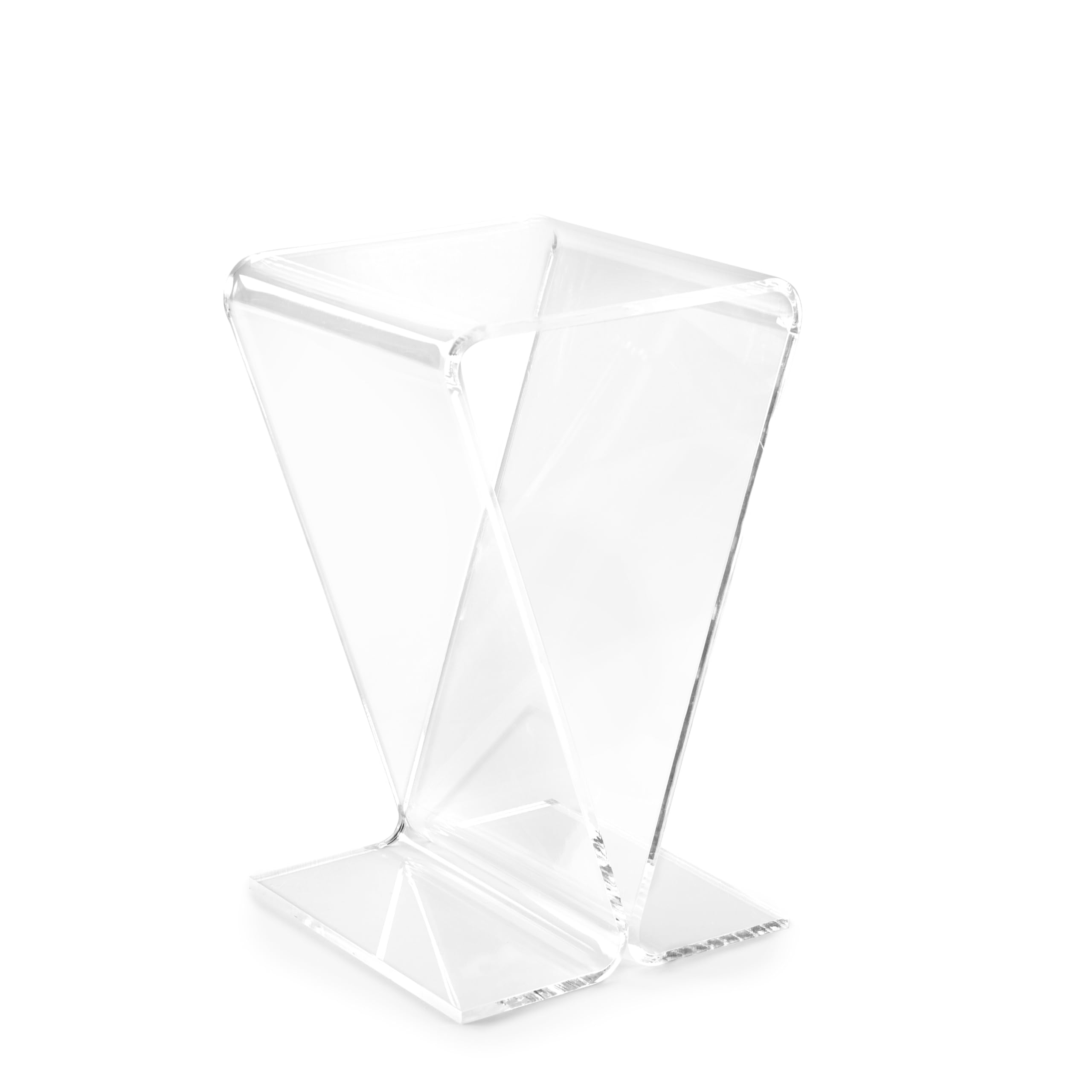 Clarte Acrylic V-Shaped End Table | Side Table for Living Room or Nighstand for Bedrooms | Premium Durable Glass-Like Design