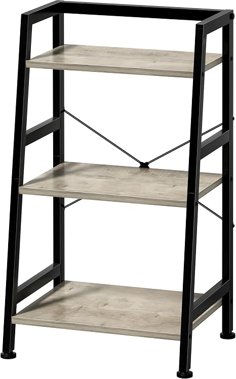 3-Tier Ladder Bookshelf with Steel Frame & Anti-Tip Kit