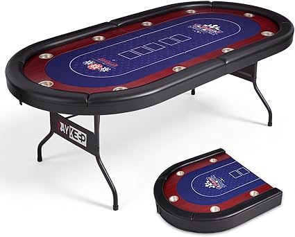 10-Player Foldable Oval Poker Table