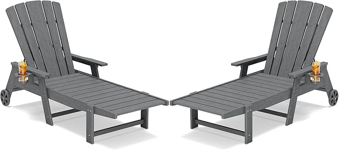 HDPE Adjustable Outdoor Chaise Lounge Chair