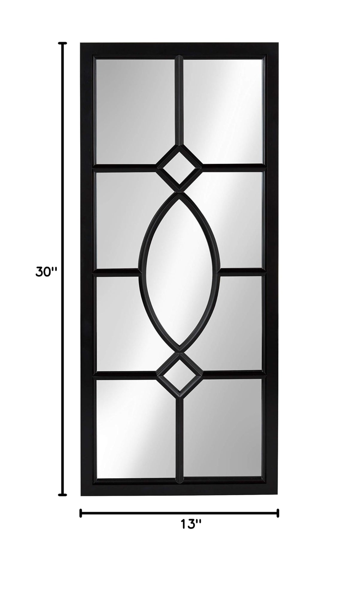 Black Windowpane Wall Mirror