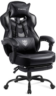 Reclining Massage Gaming Chair with Footrest