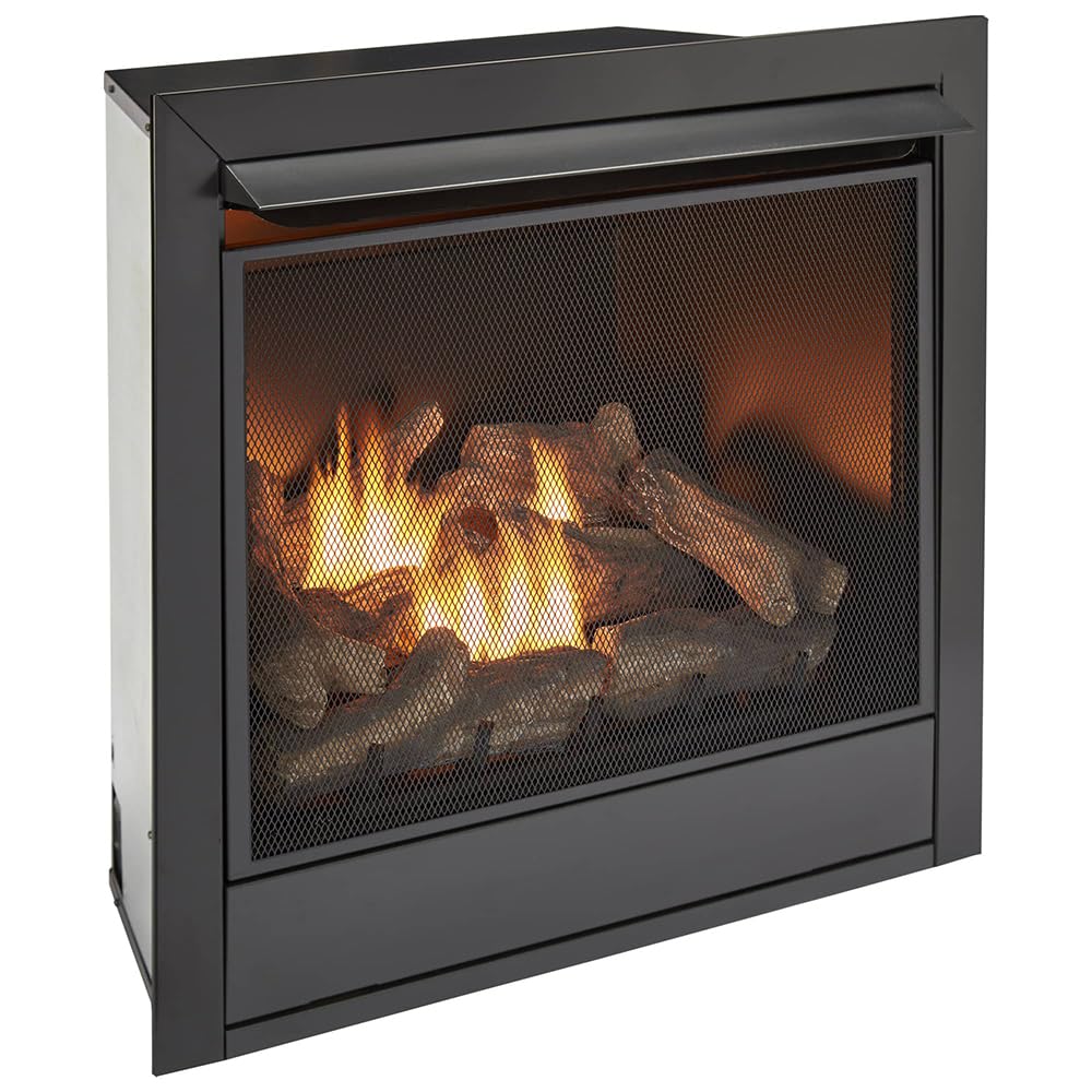 32" Ventless Dual Fuel Gas Fireplace Insert with Remote Control