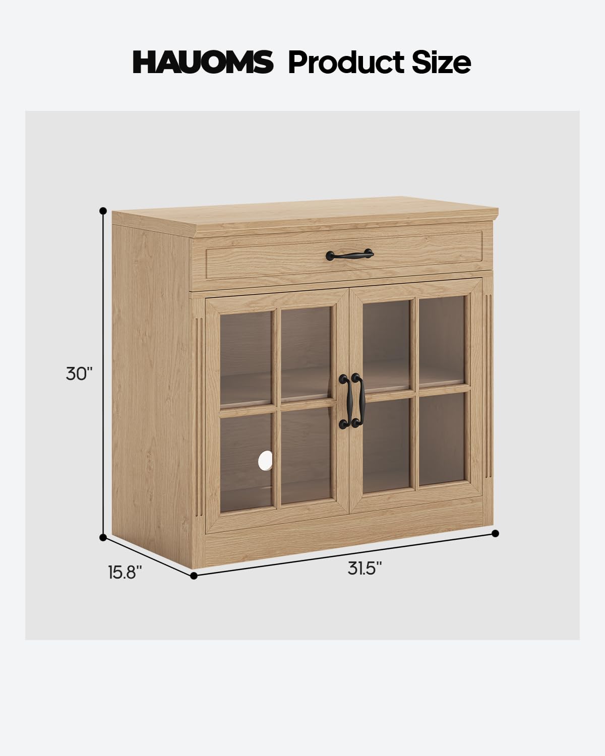 Small Coffee Bar Cabinet, 31.5" Sideboard Buffet with Adjustable Shelf