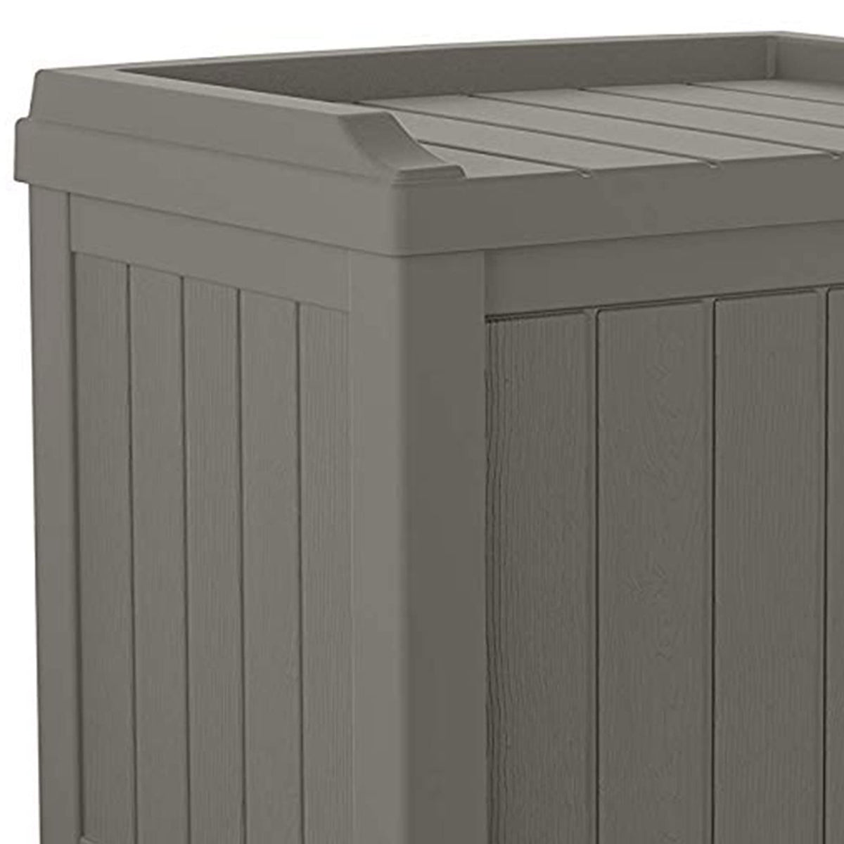 Suncast Outdoor Storage Box - 22 Gallon Stone Gray Resin Outdoor Deck Box with Seat, Weatherproof Patio Storage Bin Container for Keeping Cushions, Tools, & Towels for Pool, Yard, & Garden