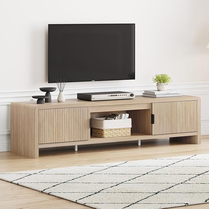Waveform Fluted-Door TV Stand 63"