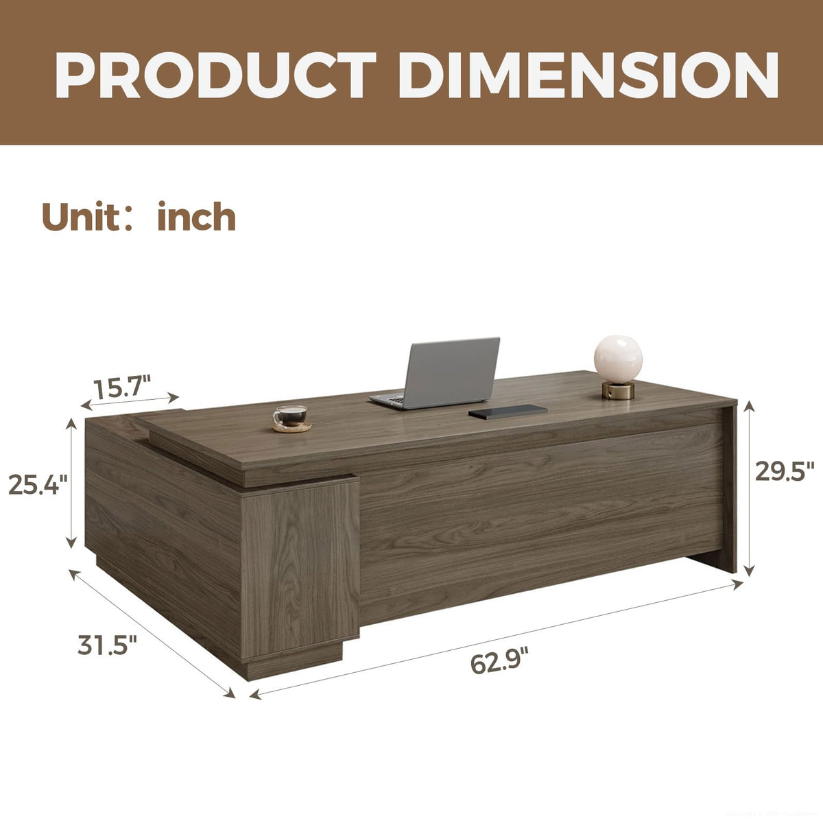 Reversible L-Shaped Executive Desk