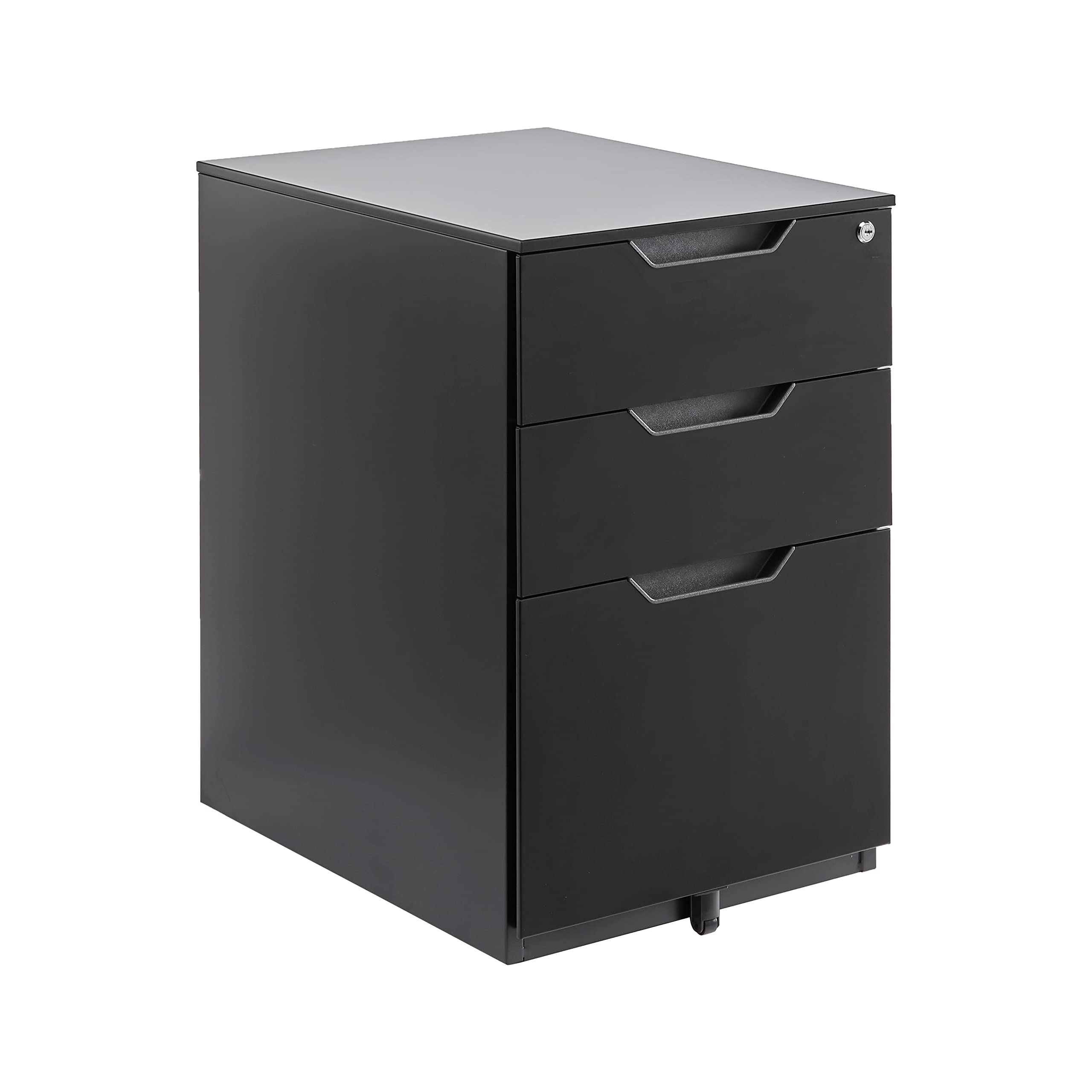3-Drawer Mobile File Cabinet with Lock