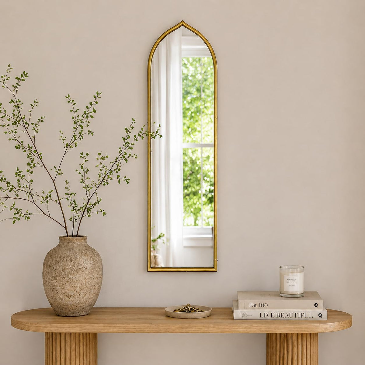 Gold Arched Wall Mirror