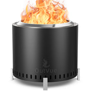 OutVue 19.5 inch Stainless Steel Smokeless Fire Pit with Tote Bag