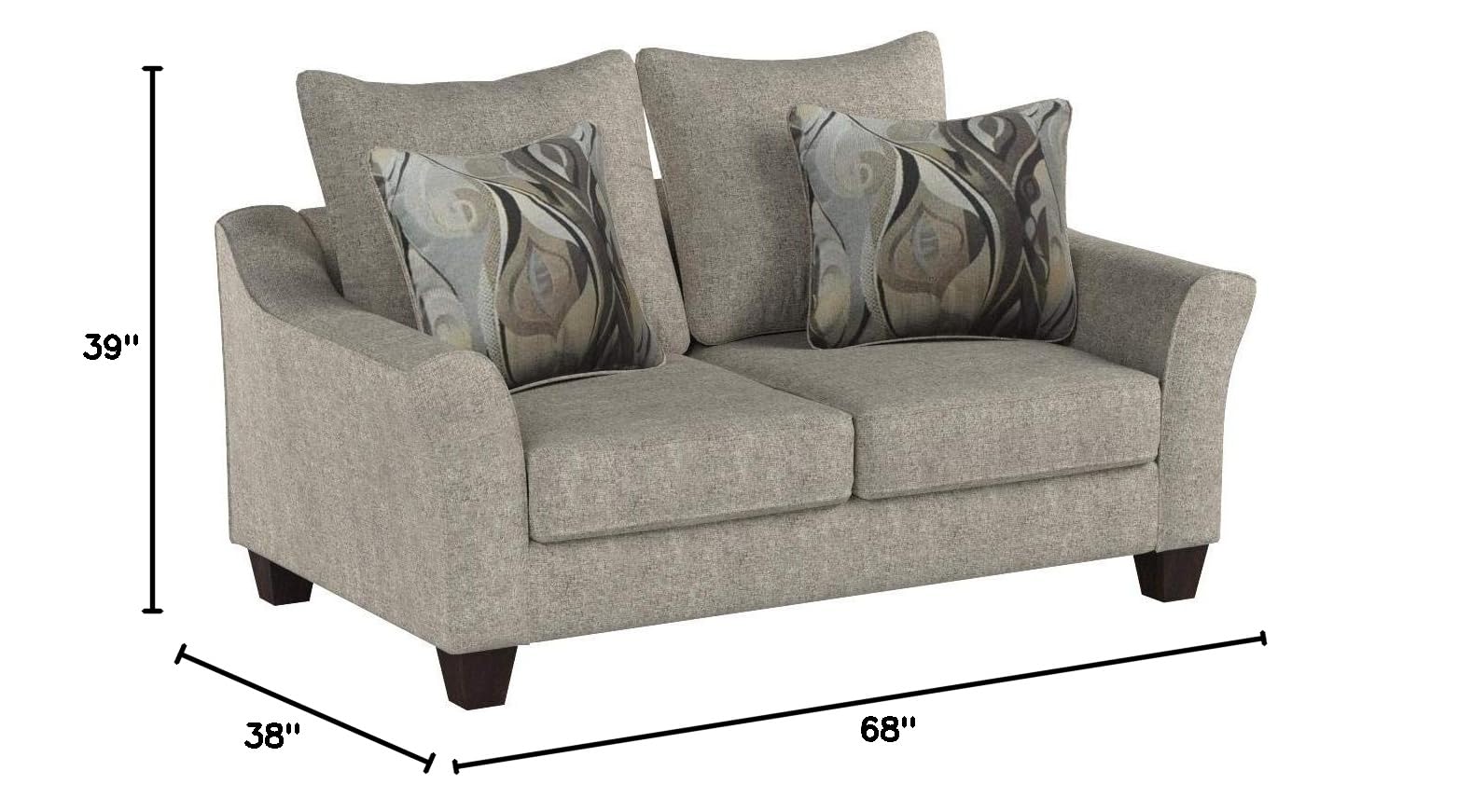 Roundhill Furniture Pillowback Loveseat