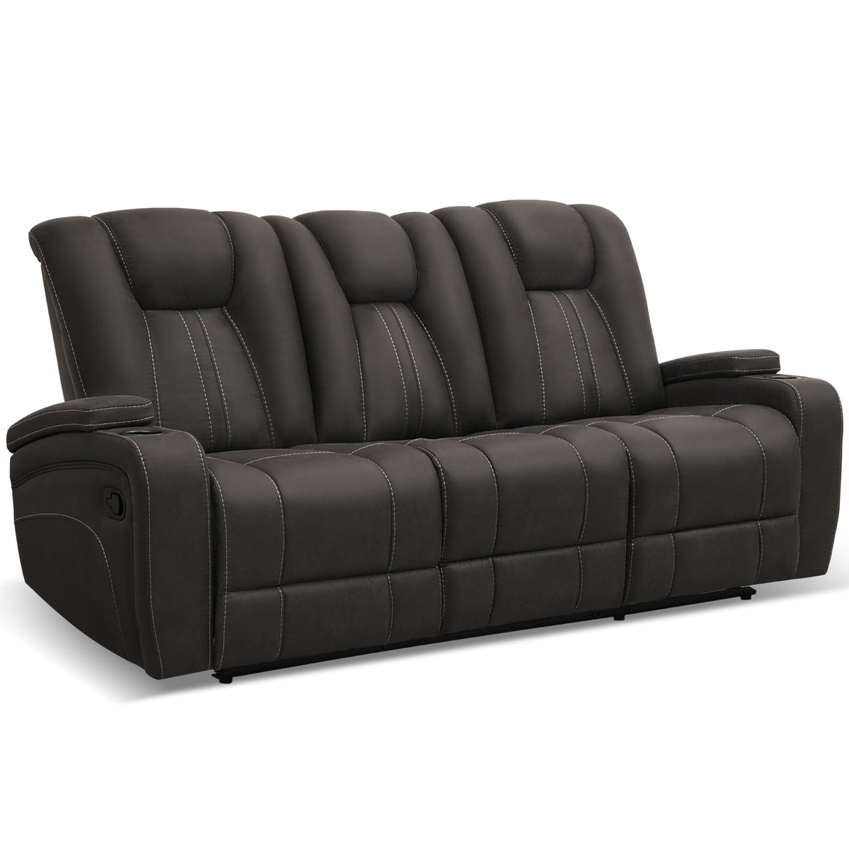 Oversized Recliner Sofa, Ergonomic 3-Seat Home Theater Seating
